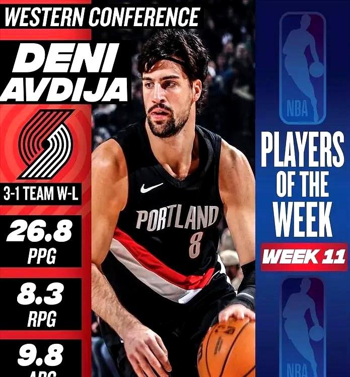 奇才估计肠子都悔青了！

1月5号，阿夫迪亚生涯头一回拿了西部周最佳。要知道，上