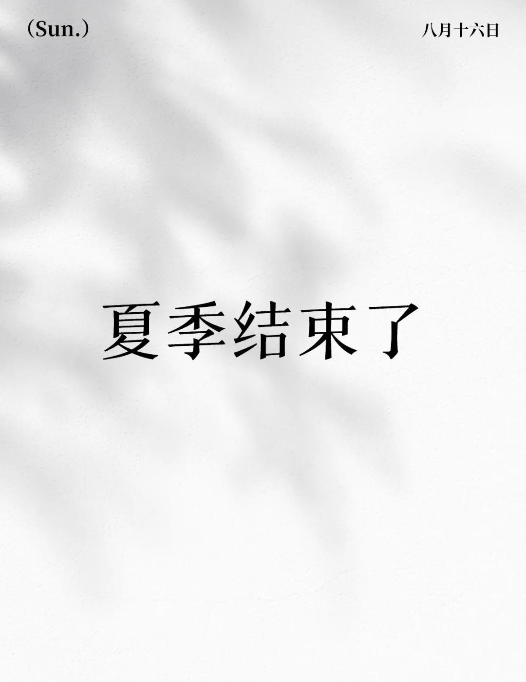 夏季结束了
时间过得真的好快啊，夏季过了，冬季就要来了。
记不清从何时，雪成了我