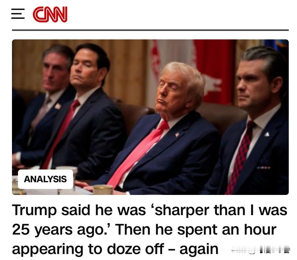 美媒有趣，总是试图在川普身上找点乐子。
   川普曾说，他“比25年前的我更犀利