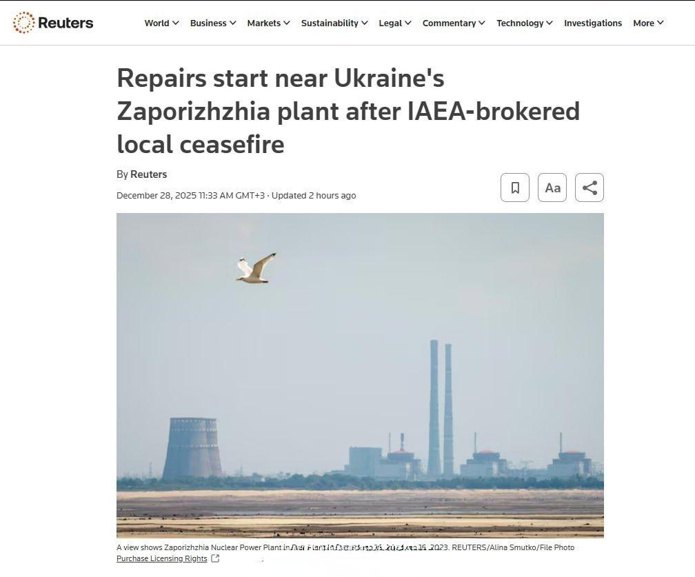 国际原子能机构表示，俄罗斯与乌克兰双方在扎波罗热核电站问题达成停火协议，以便于国