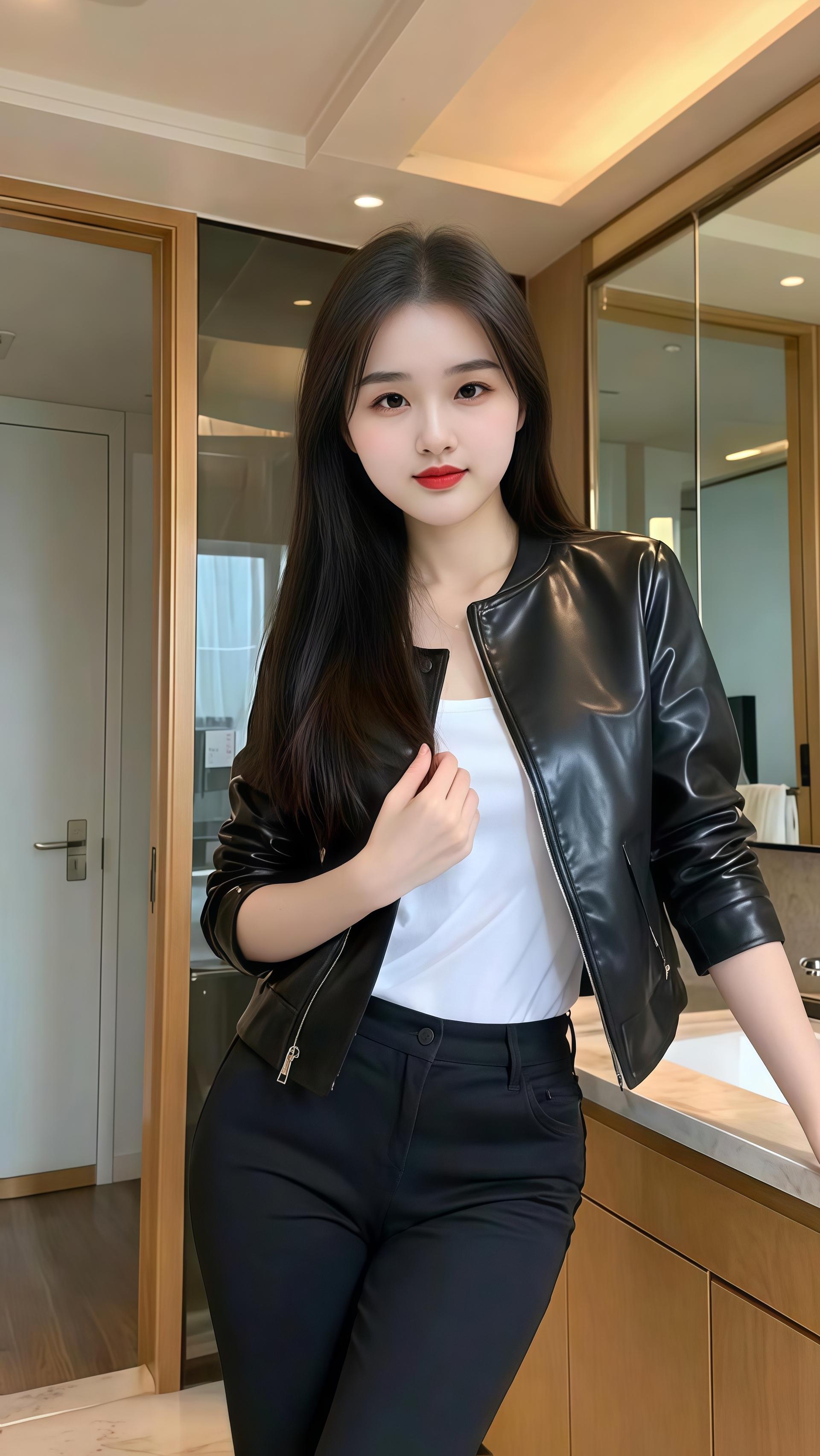 辣妹穿搭大赏 时尚穿搭时尚穿搭时尚 我要上热们 皮衣外套搭配 女神范