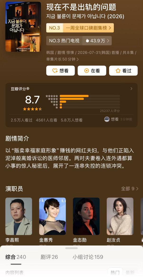 没烂尾，结尾都圆回来了，很有新意的悬疑黑色喜剧，小韩最该申遗的是编剧 ​​​