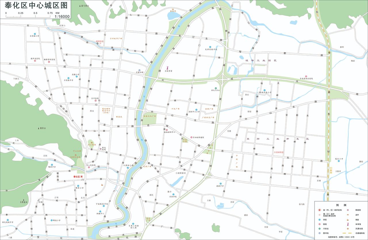 【地图】浙江省宁波市奉化区中心城区图
