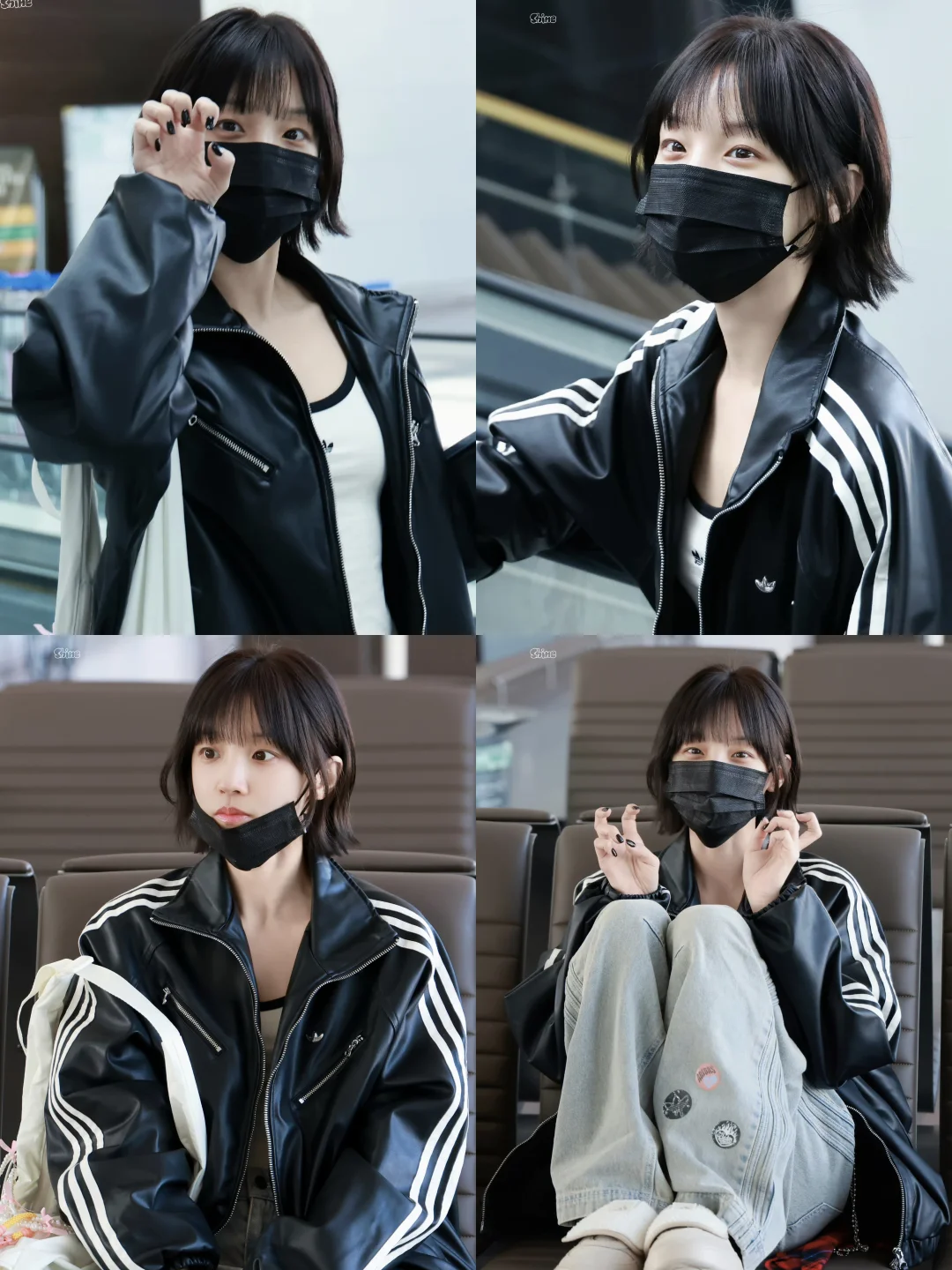 ICN出发✈️雨琦炫耀黑色美甲中