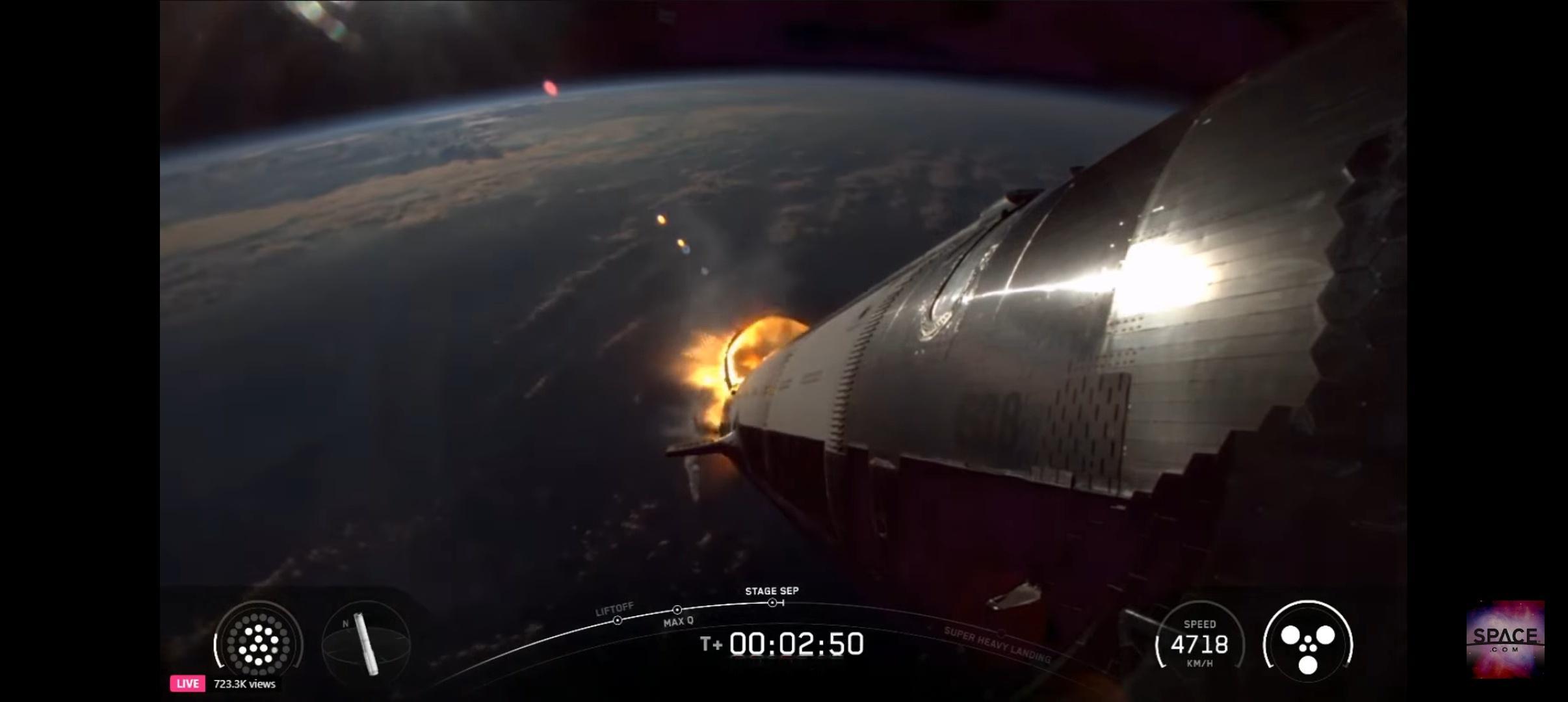 spacex星舰第十一次试飞 成功热分离 ​​​
