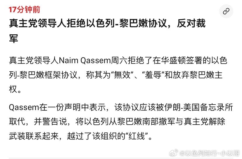 打真主党一个山寨伊朗的武装组织，质疑黎巴嫩政府和以色列谈和平。这不就是吃里扒外吗
