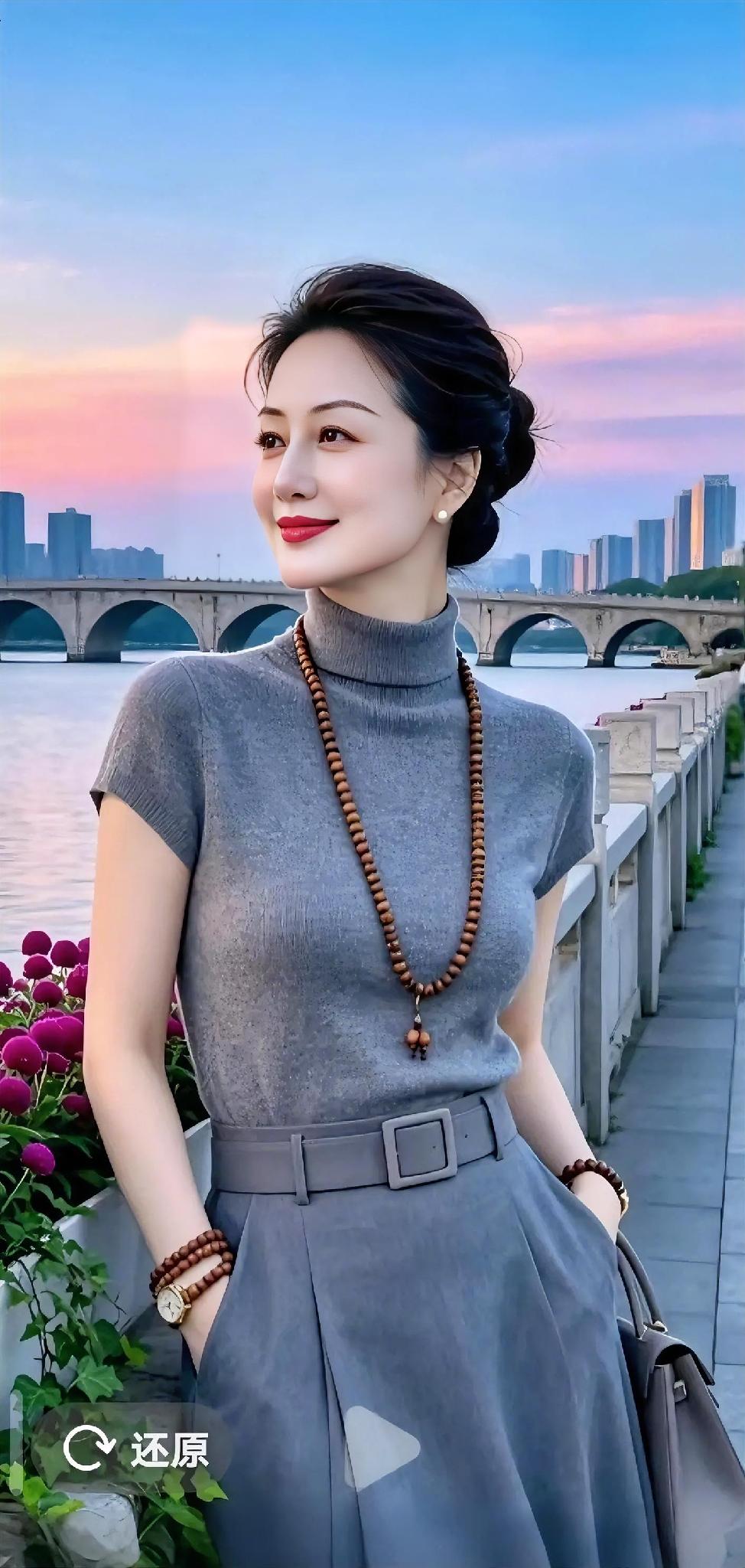 暮色漫过石桥，晚风轻拂河畔。人到中年，不必追赶喧嚣，学会在平淡日子里沉淀自己。一