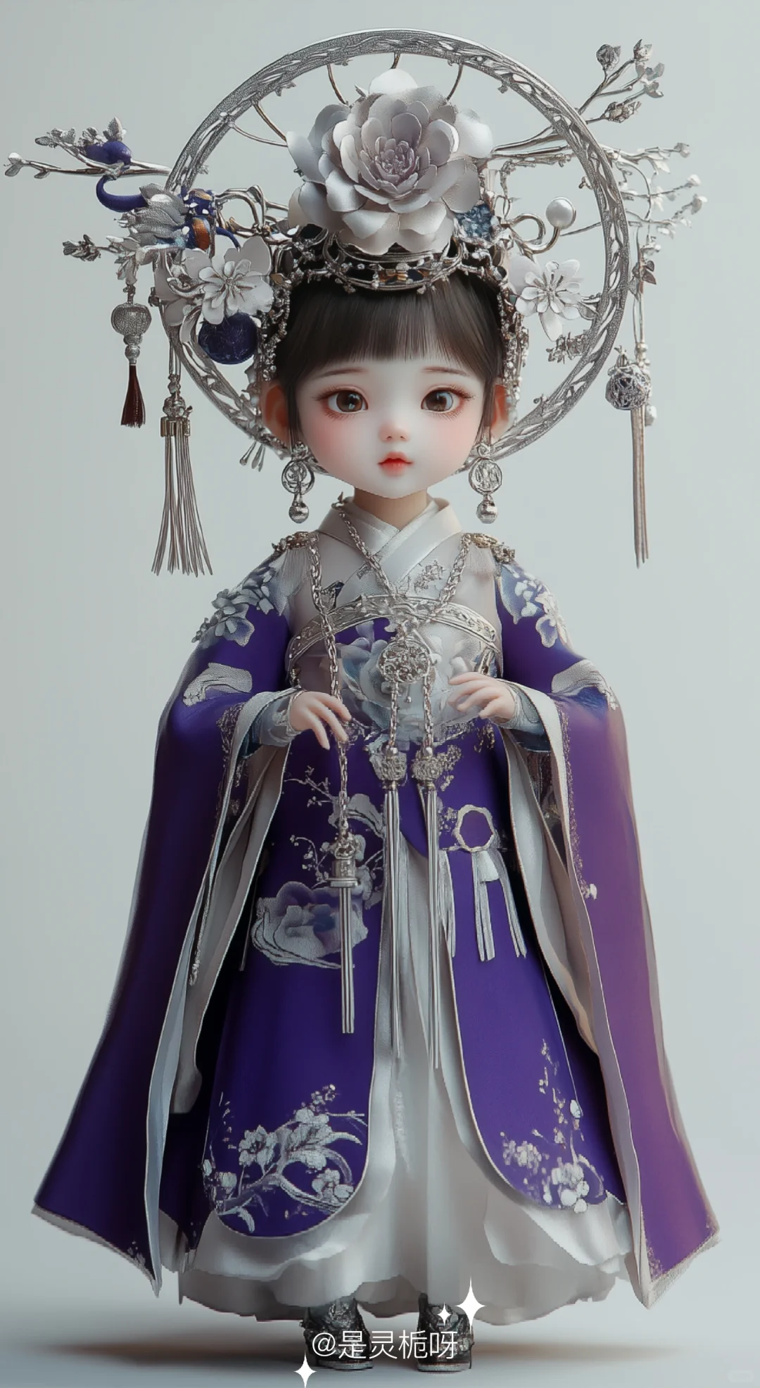 兴趣能量站|古风唯美紫色系治愈系娃娃图片