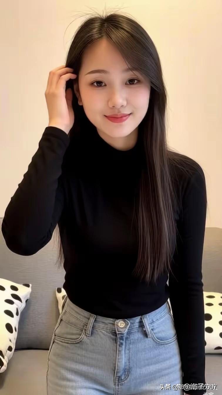 温柔微笑，简约穿搭，轻松自然