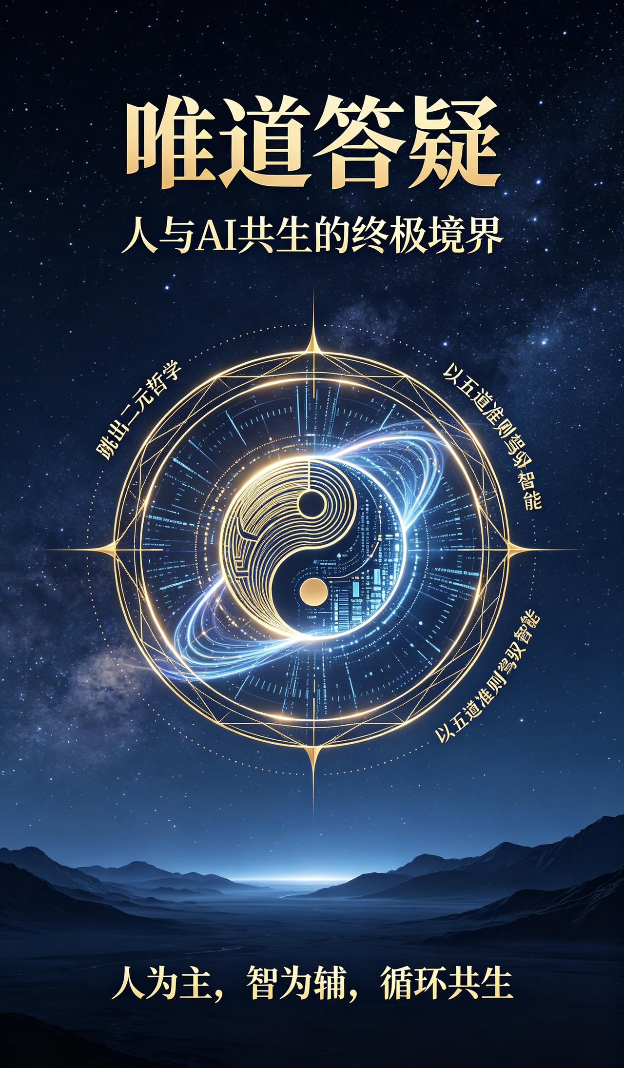 【唯道心语】人与AI共生的根本真谛

很多人困在二元思维里，要么神化AI，要么恐