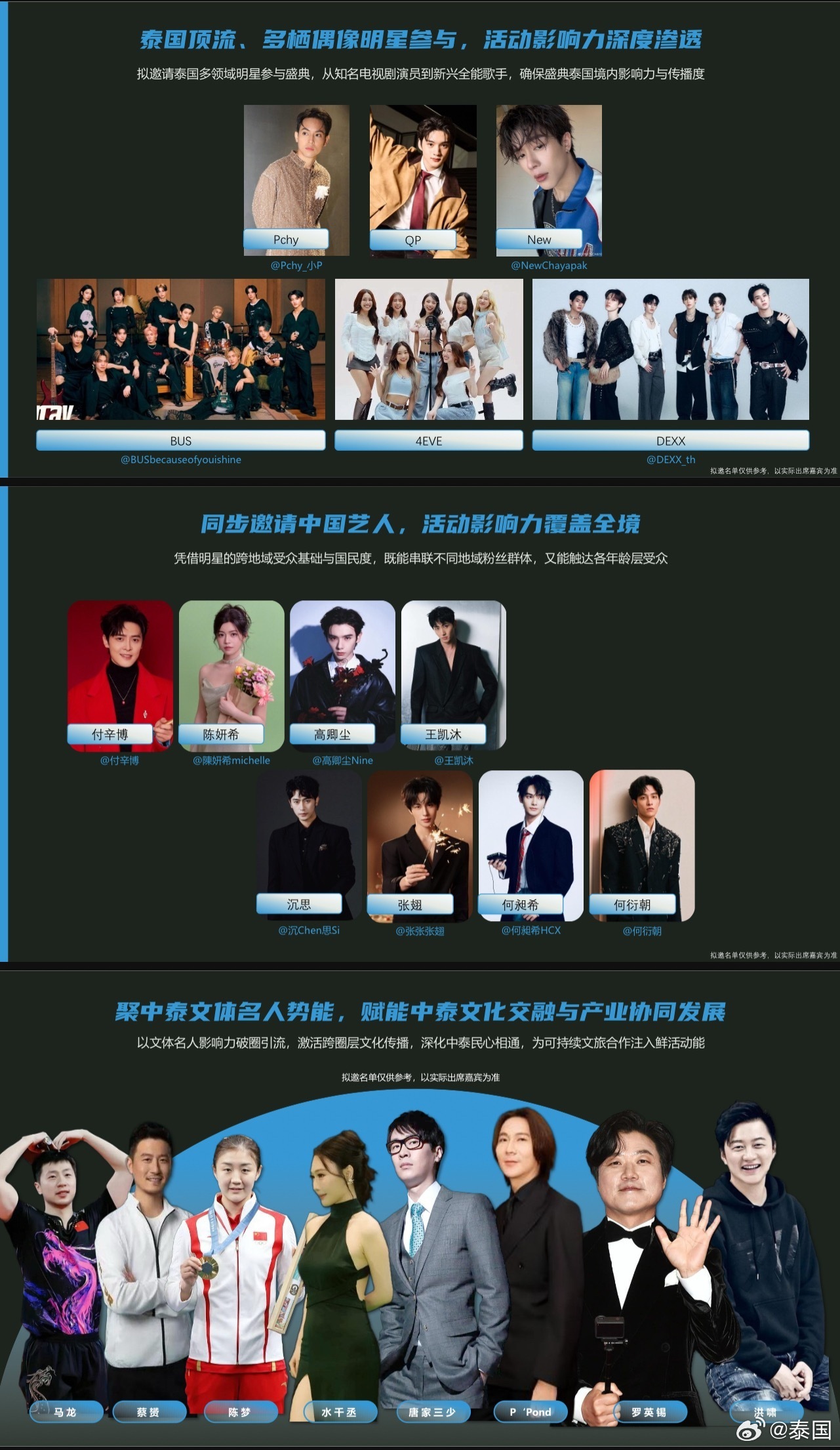 微博文化交流之夜今年活动的拟邀请名单billkin、pp、邝玲玲、Orm、Mik