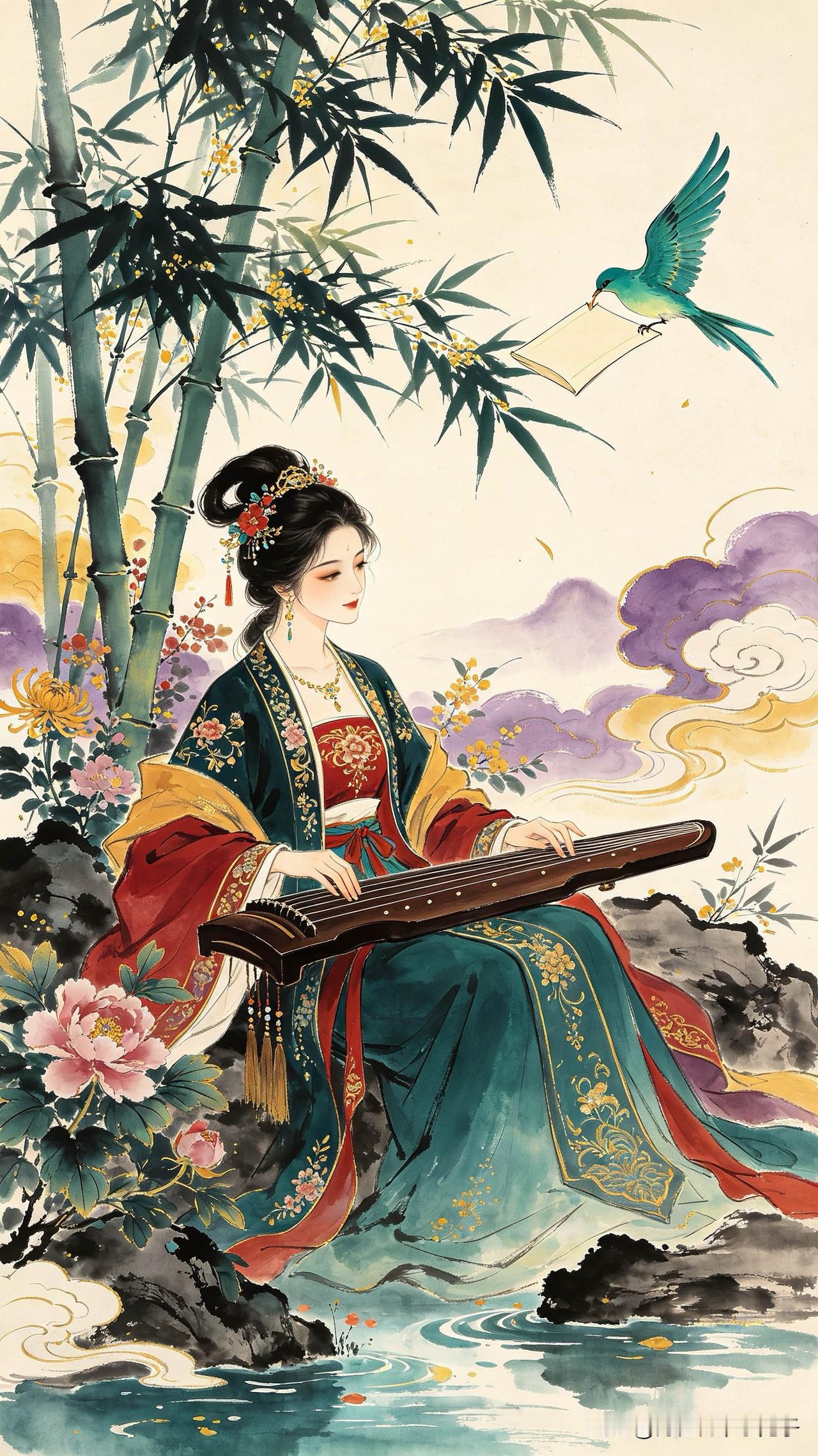 锦瑟无端五十弦，
湘妃竹上泪痕鲜。
蓬山此去无多路，
    
…………请师友续