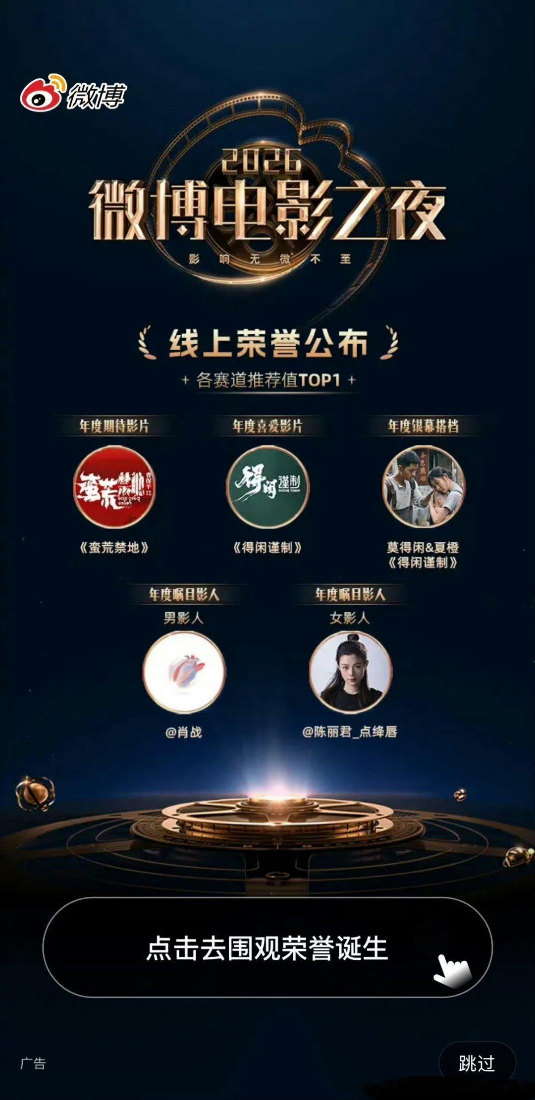 雾草这开屏的含金量谁懂啊！线上荣誉公布👉🏻各赛道推荐值，肖战拿下了所有能拿赛