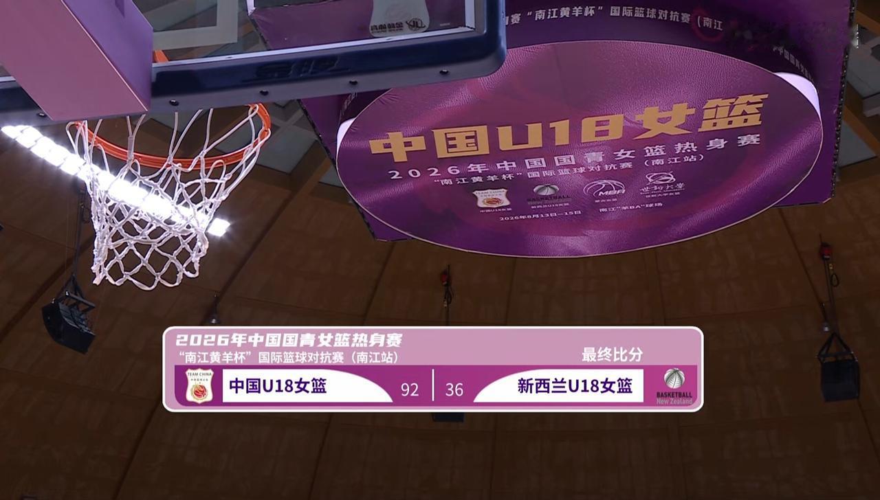 U18女篮热身赛，
中国U18女篮大胜新西兰U18女篮，
刚刚在U17女篮世界杯