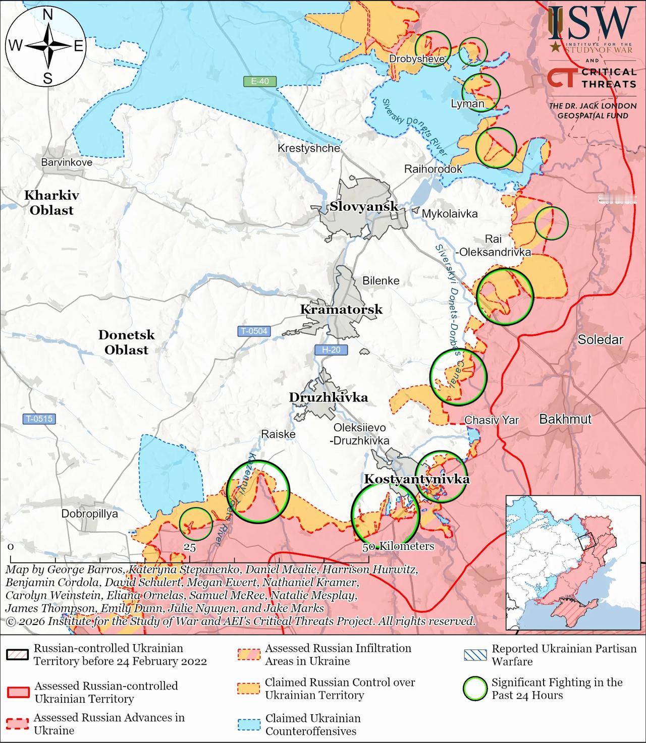 决战双子城之外围争夺：双方均无明显进展
 
4月22日，俄乌继续在双子城外围战线