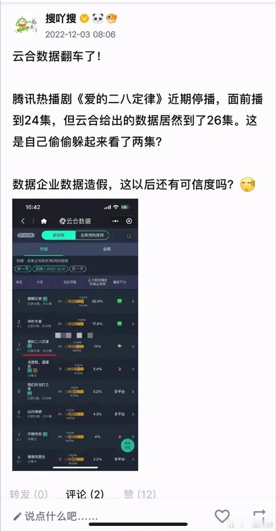 第一次知道这个事 当时云合给出的解释是什么？ ​​​