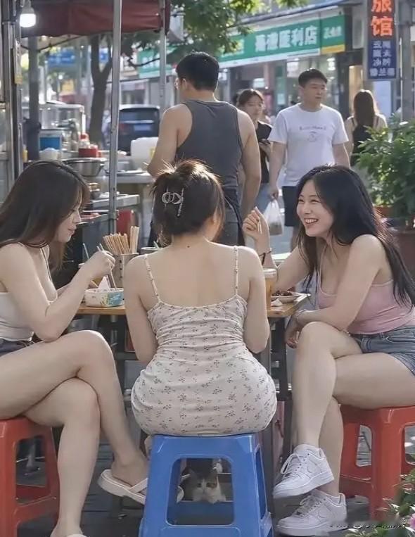 三位公主驾到，令路边小摊顿时蓬荜生辉！