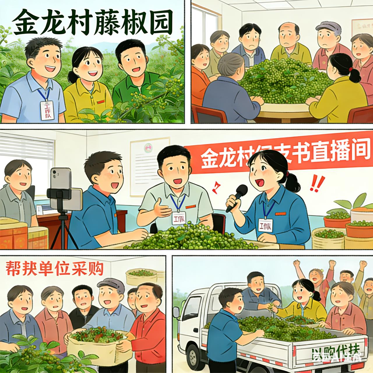 这儿，安岳金龙村，云端带货，以购代扶，藤椒销售解渴了！[鼓掌][鼓掌][鼓掌]