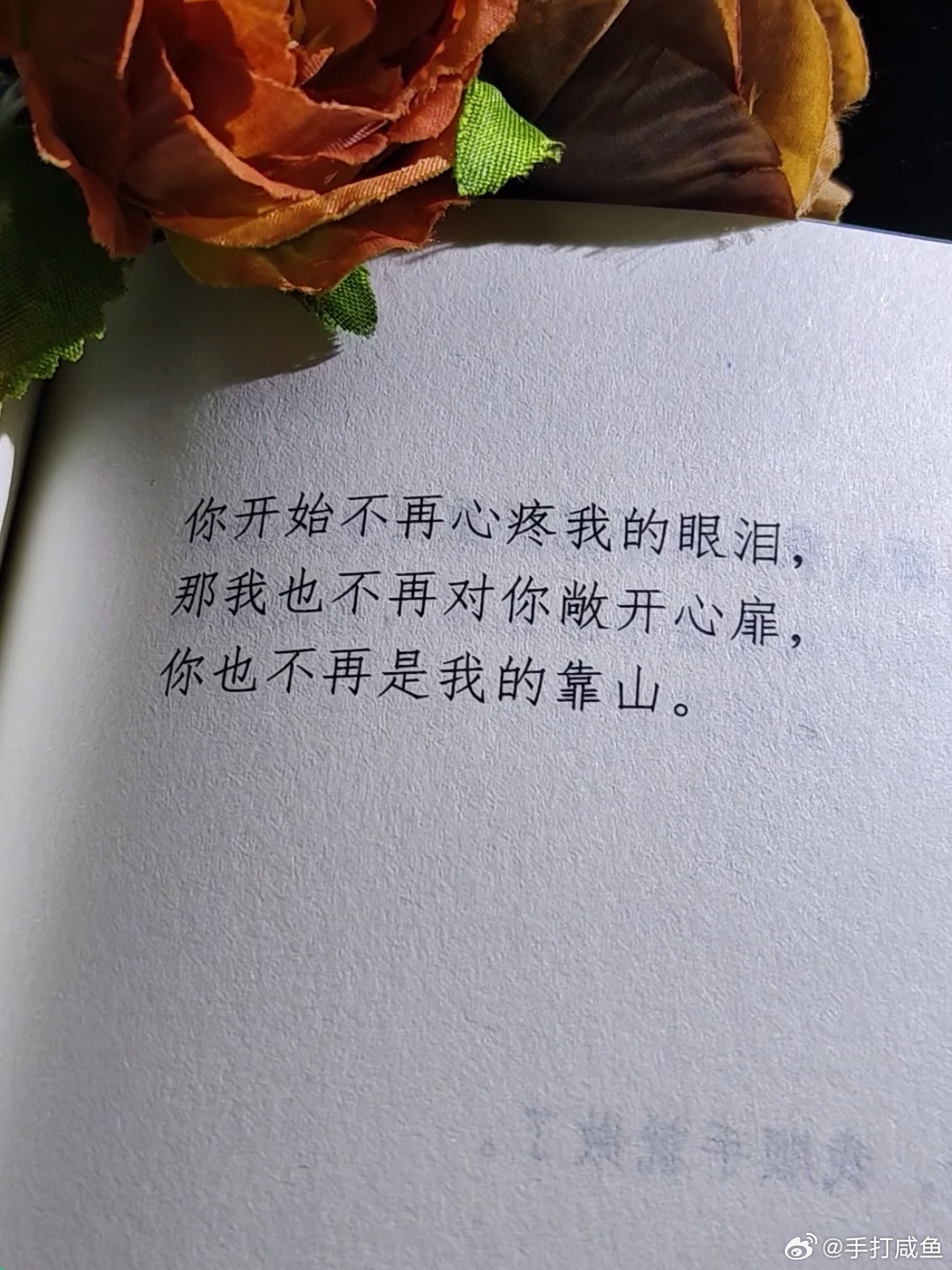 情感语录 你开始不再心疼我的眼泪，那我也不再对你敞开心扉，你也不再是我的靠山。 