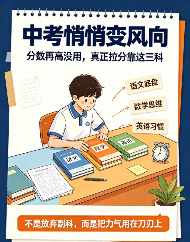 中考悄悄变风向！分数再高没用，真正拉分靠这三科