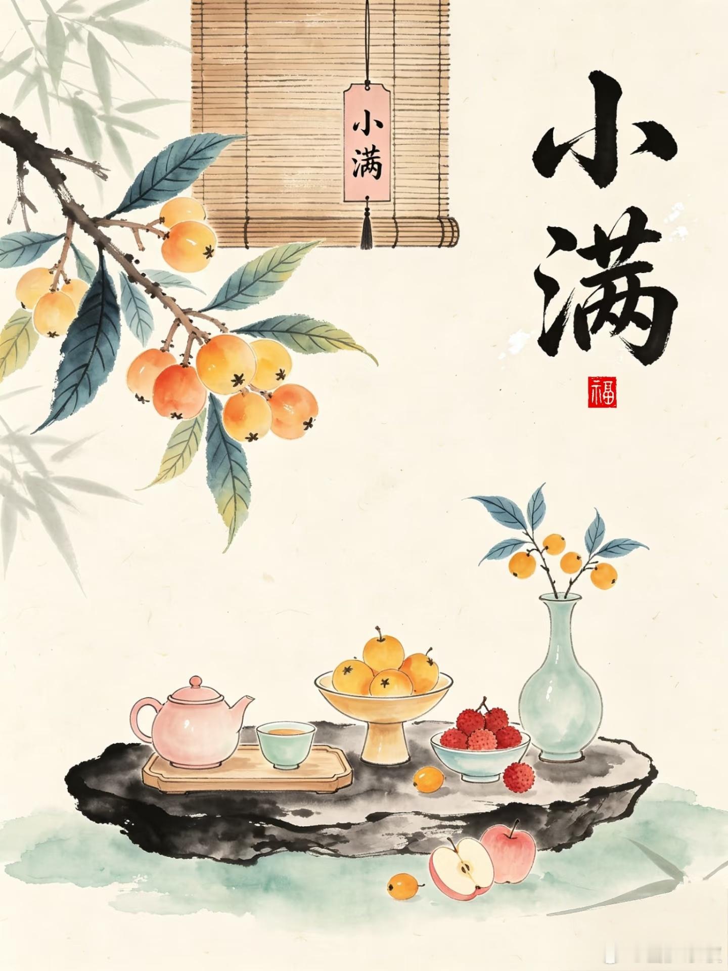 小满夏晴空，意盎然，恰似人生小盈满。 