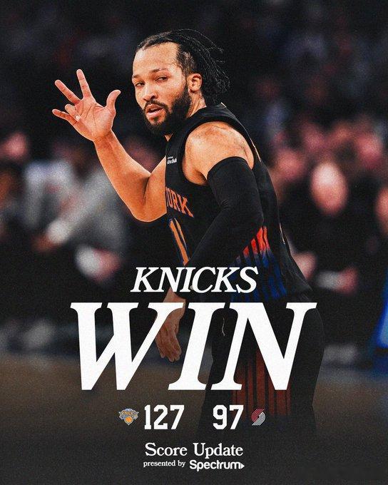 尼克斯30分大胜开拓者 尼克斯127-97 30分大胜开拓者，布伦森26分，OG