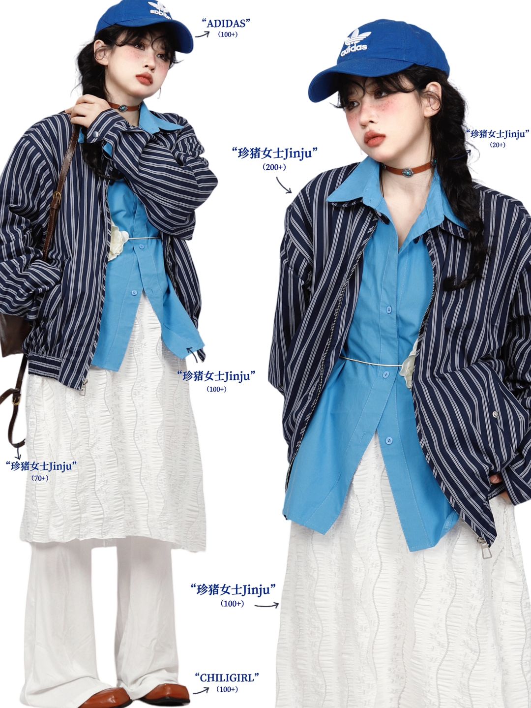 复古outfits｜*日杂少年感叠穿look💙条纹控