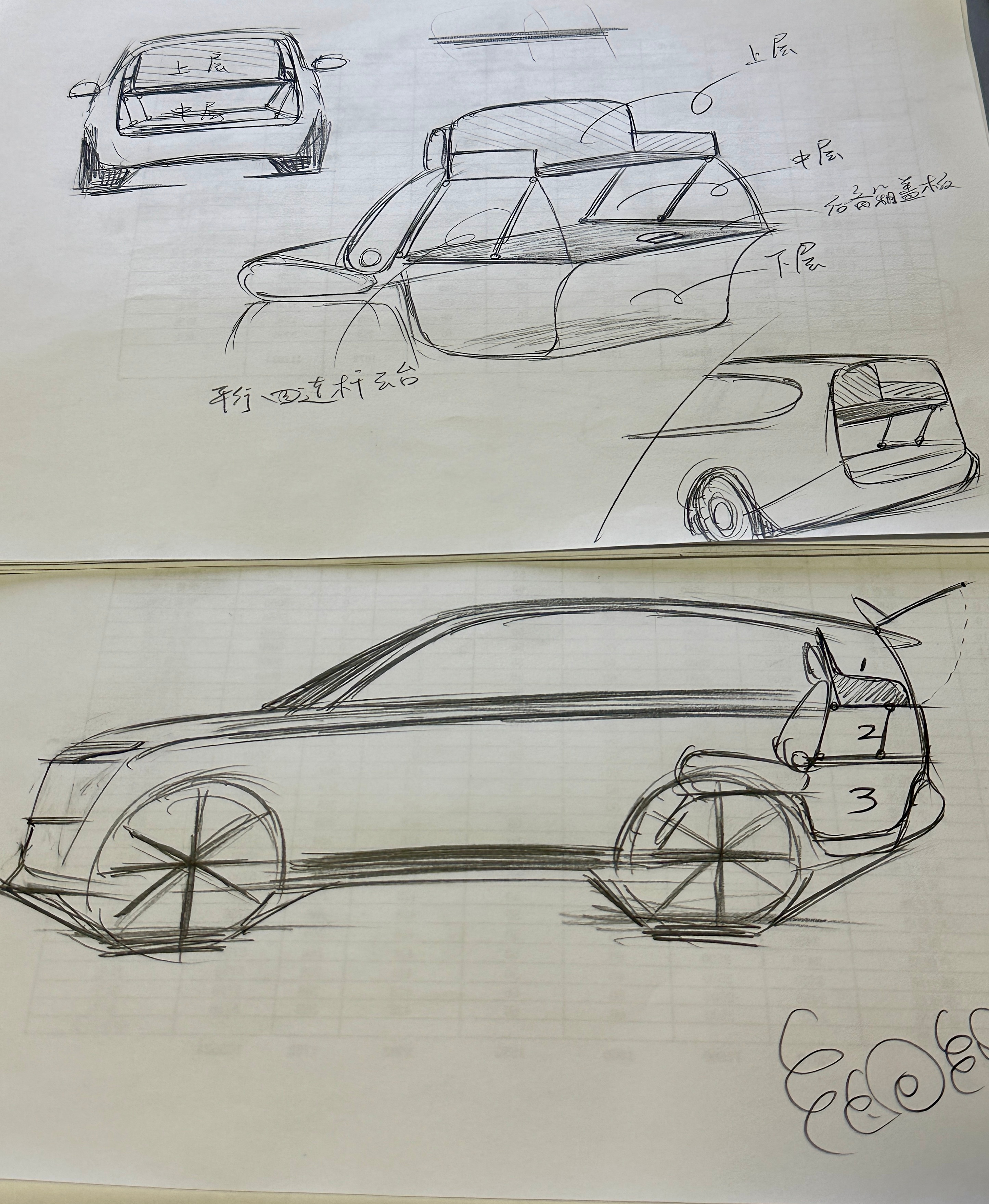 大6座SUV，对后备箱高度的利用率不足。特别是无前备箱的增混车，更要深挖后备箱潜