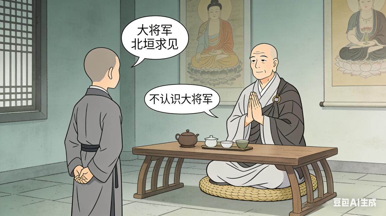 蔡志忠《不识头衔》
 
大将军北垣以东福寺住持是多年的朋友。有一天徒弟上门禀报：