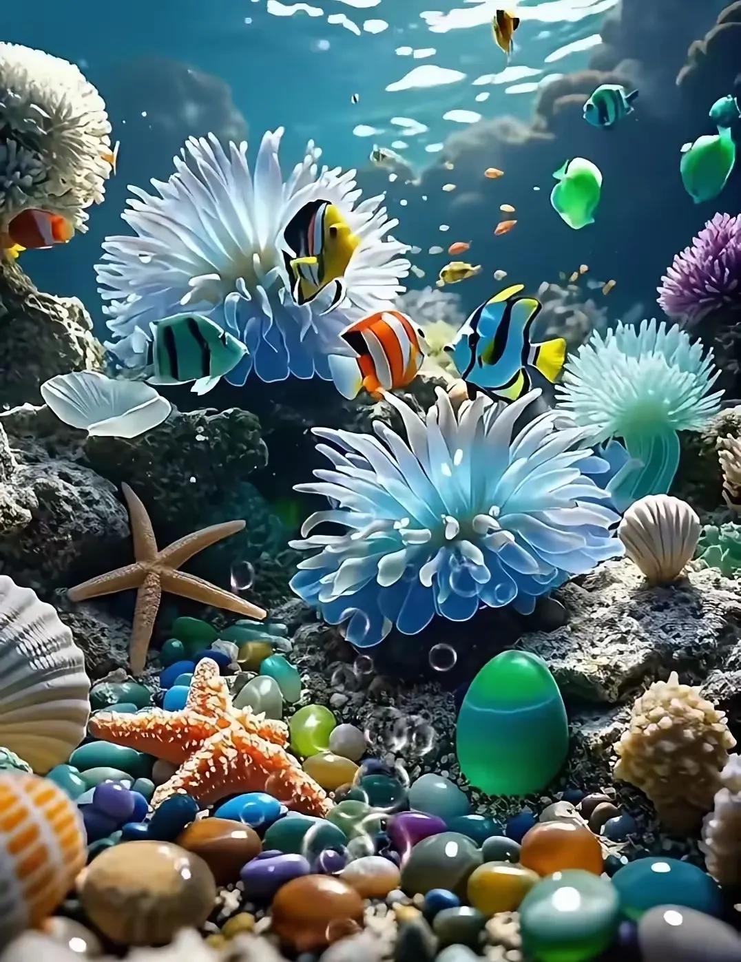 上联：海底世界鱼儿闹；
下联：？？？