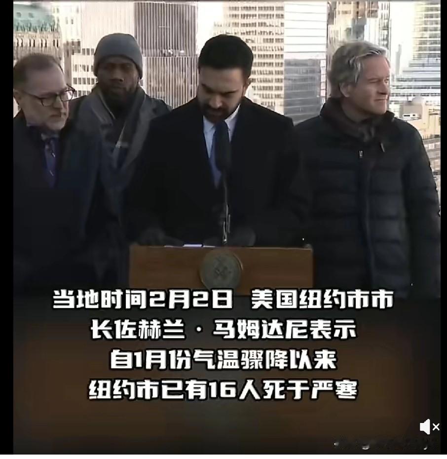 当地时间2月2日，美国纽约市市长佐赫兰·马姆达尼表示，自1月份气温骤降以来，纽约
