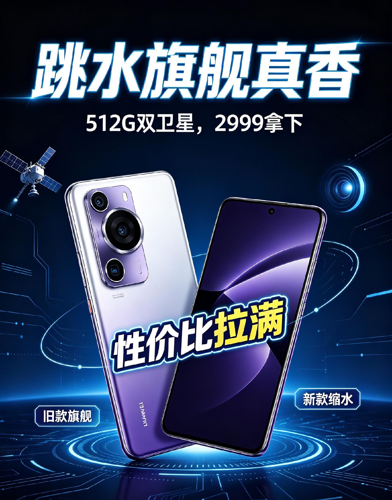 别死磕新款！华为这款跳水旗舰才是捡漏王，512G双卫星通信直接香哭
 
不少人买