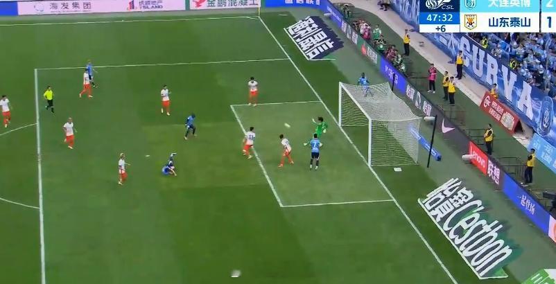 大连英博vs山东泰山 半场2-1，还多亏的王大雷，赛前我预测是打平，正常踢还是能