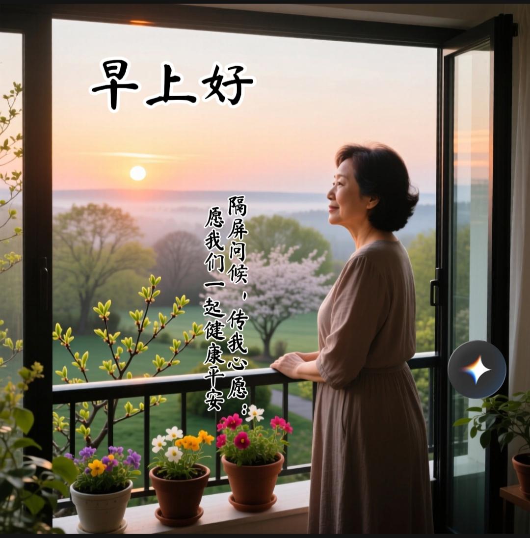 早晨的祝福分享情谊无边，心灵相牵。感恩缘分，珍惜今天，隔屏问候，传我心愿：愿我们