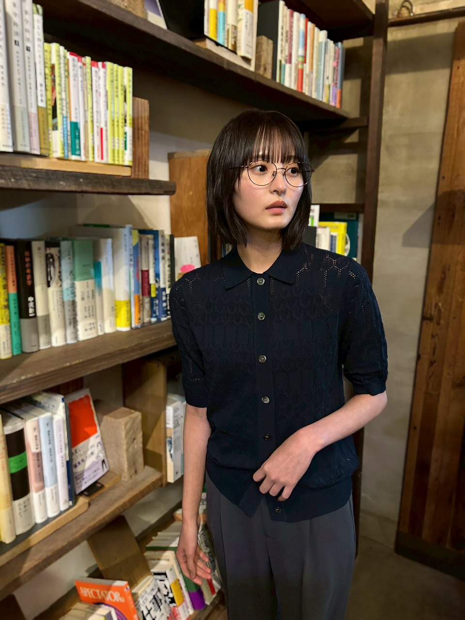 さくちゃん「みんごちゃん撮ってくれてありがとう。古着屋さんで出会った眼鏡は初めて