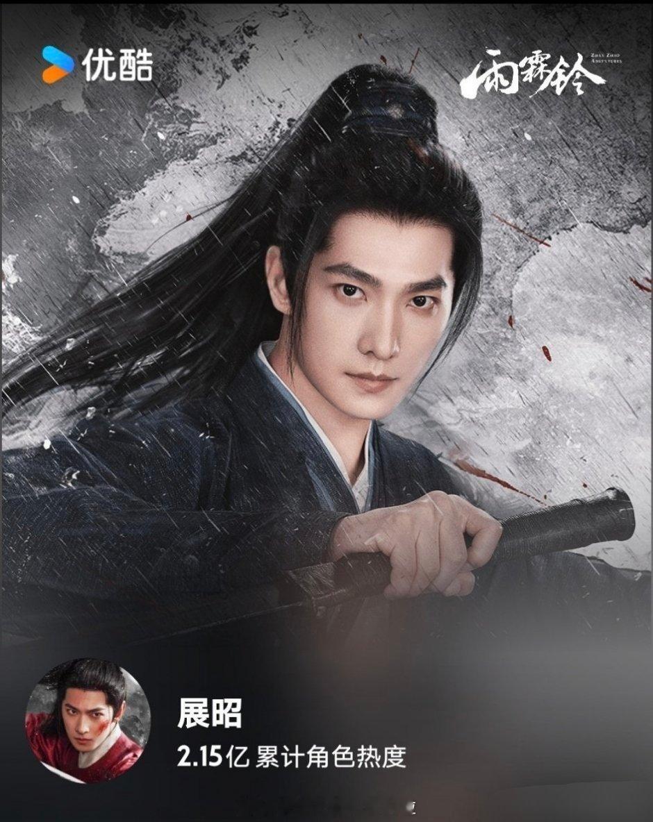 杨洋《雨霖铃》展昭，优酷改版后的角色榜热度历史冠军🏆🏆🏆 
