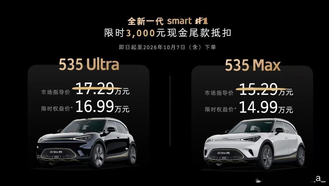 全新smart精灵1号，14.99万起咯~Max版我非常推荐，支持800V的一台