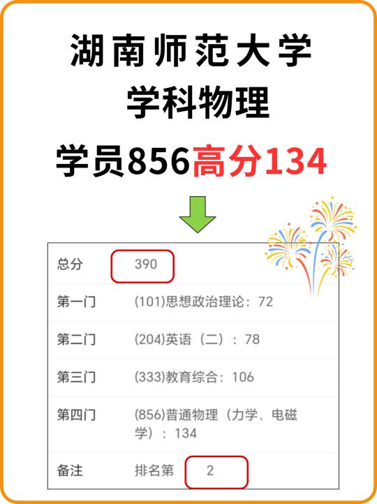 🎉湖师大「学科物理856」高分134分👍