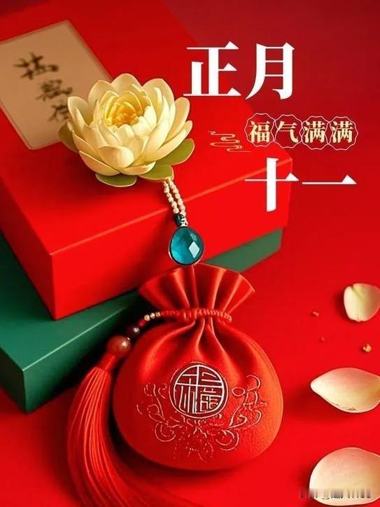 今天是正月十一，
红红火火福气满。

人满财满好运满，
一年四季福气满满！