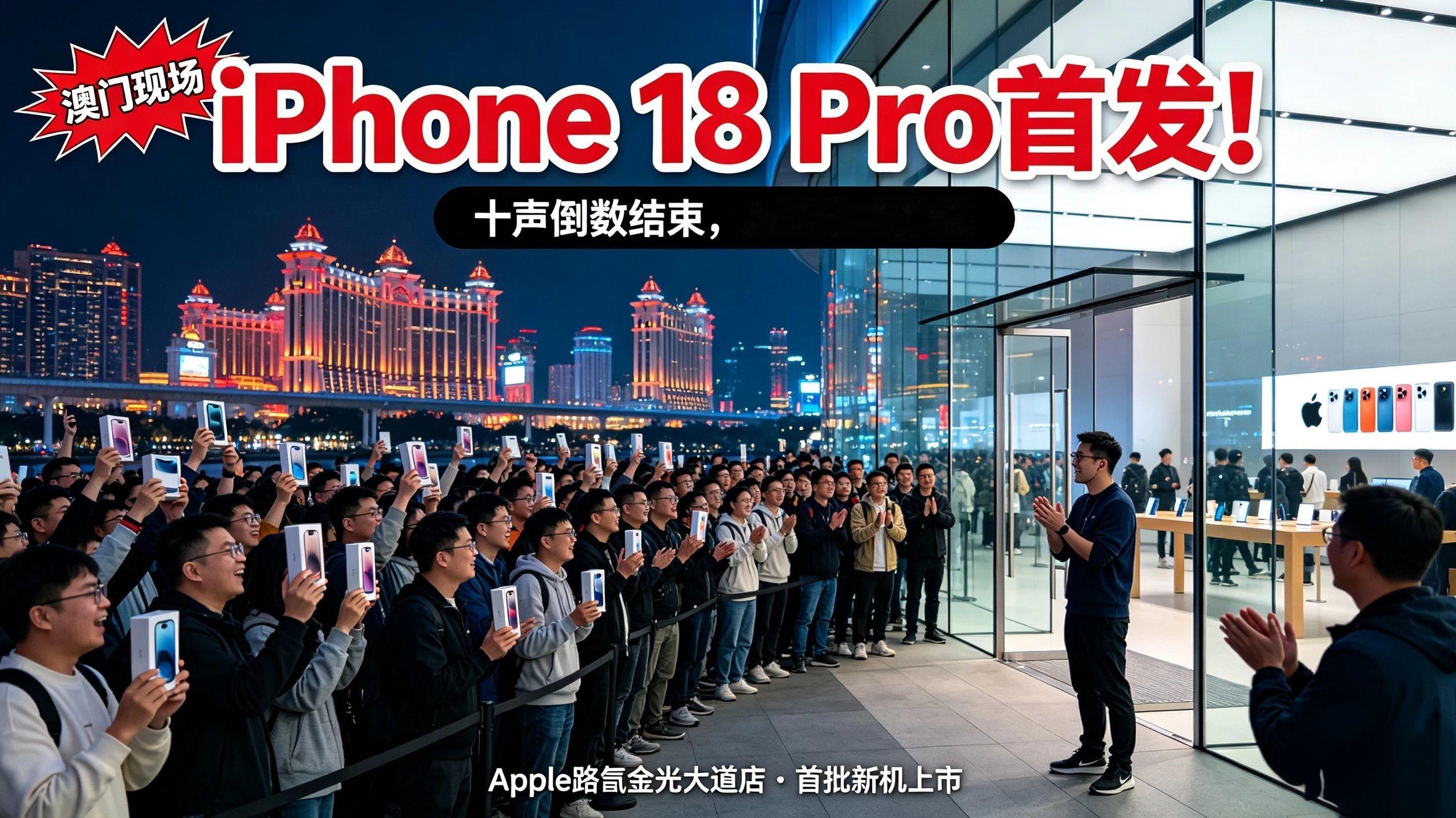 现场直击！澳门苹果店彻夜排满iPhone18 Pro正式开售