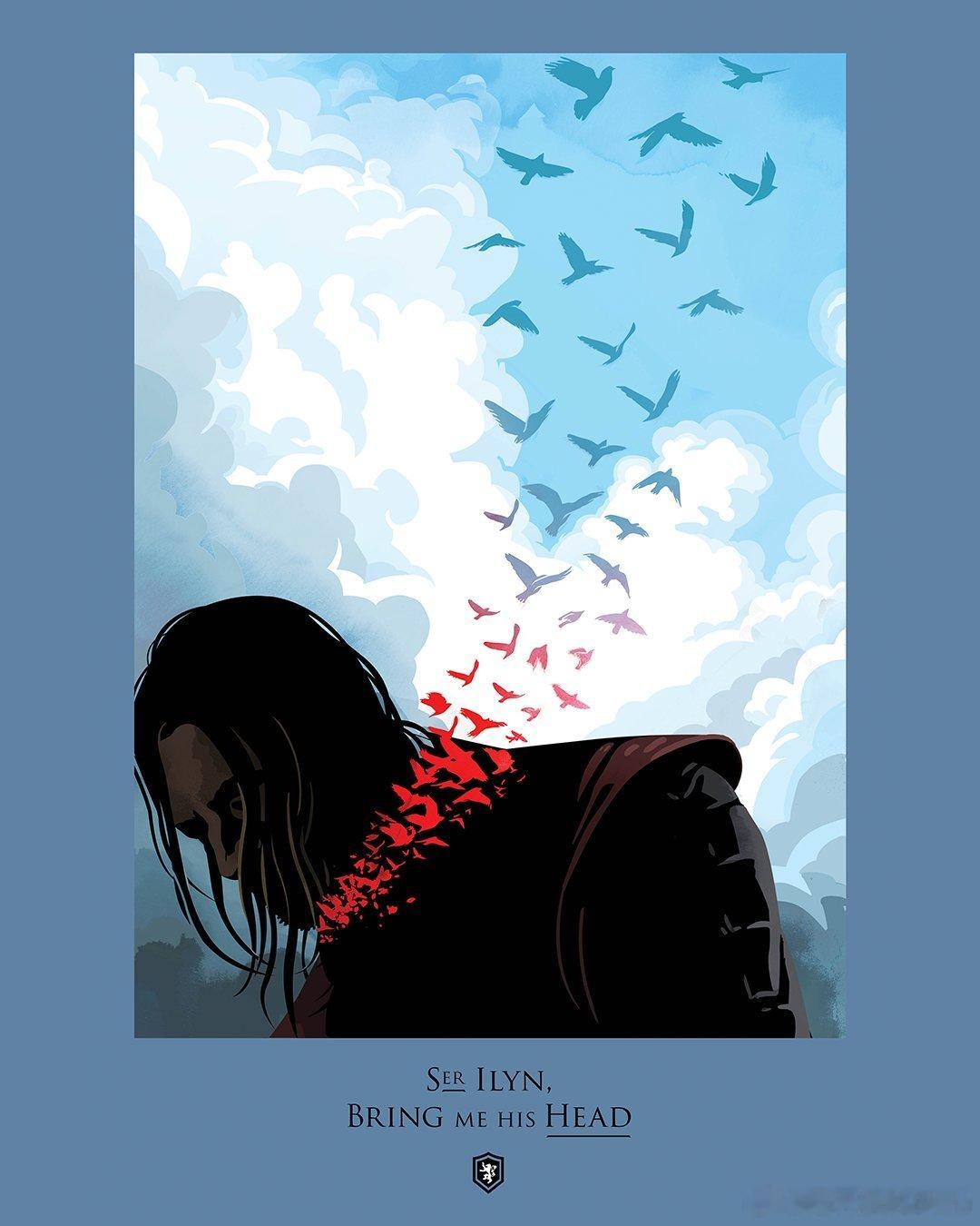 Robert Ball创作的一组致敬《权力的游戏》系列中标志性死亡的海报 