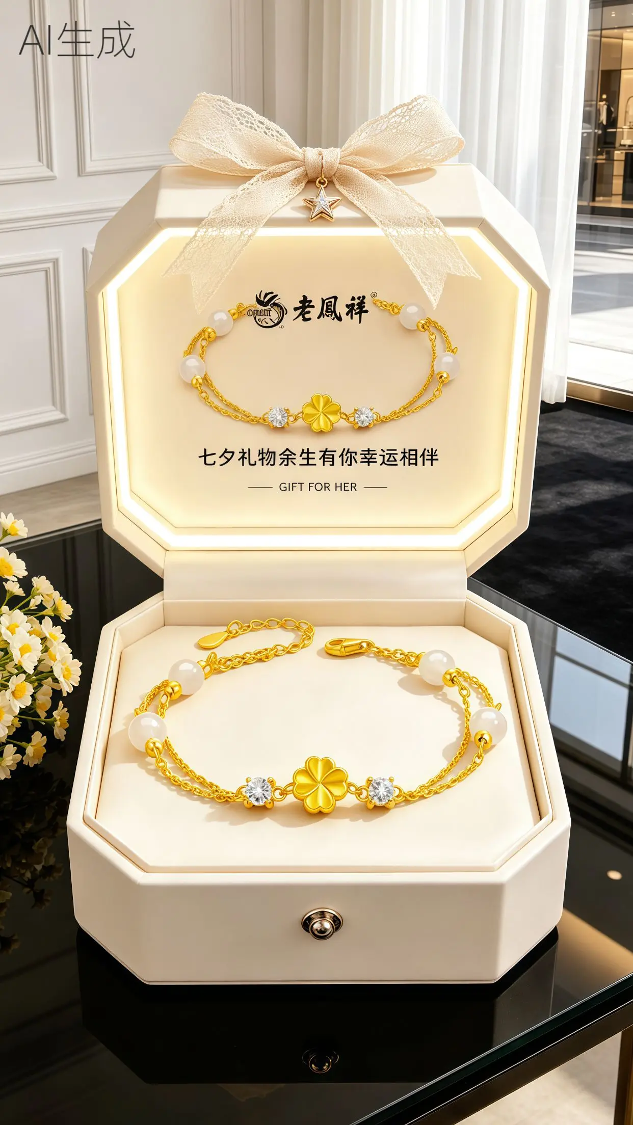 老凤祥手链 七夕礼物 送老婆的礼物 送女朋友的礼物