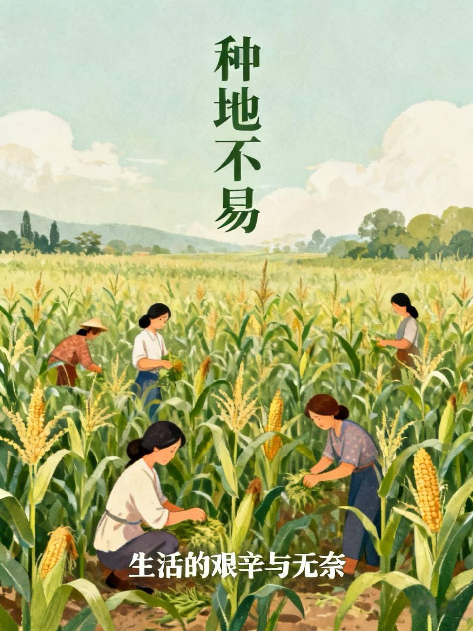 今年爸妈种的玉米地又赔钱了，他们一共种了8亩玉米。有一块地三亩六，结果临收的时候