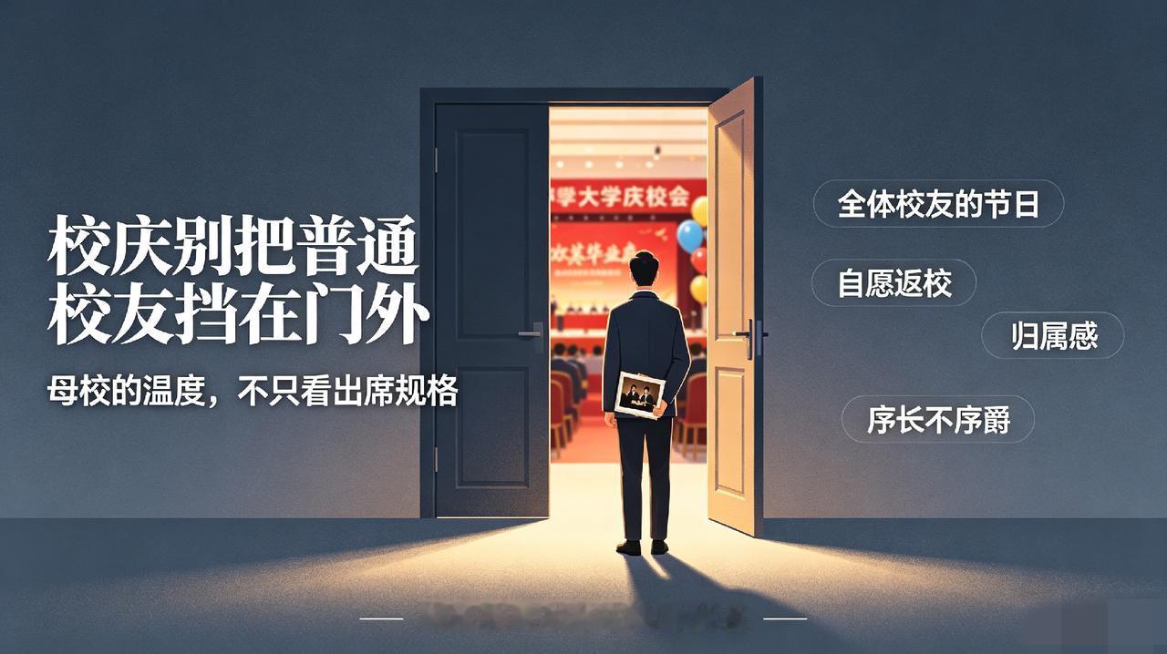 校庆应不应该把普通校友挡在门外？
和朋友聊到最近各地高校扎堆办校庆，聊着聊着他突