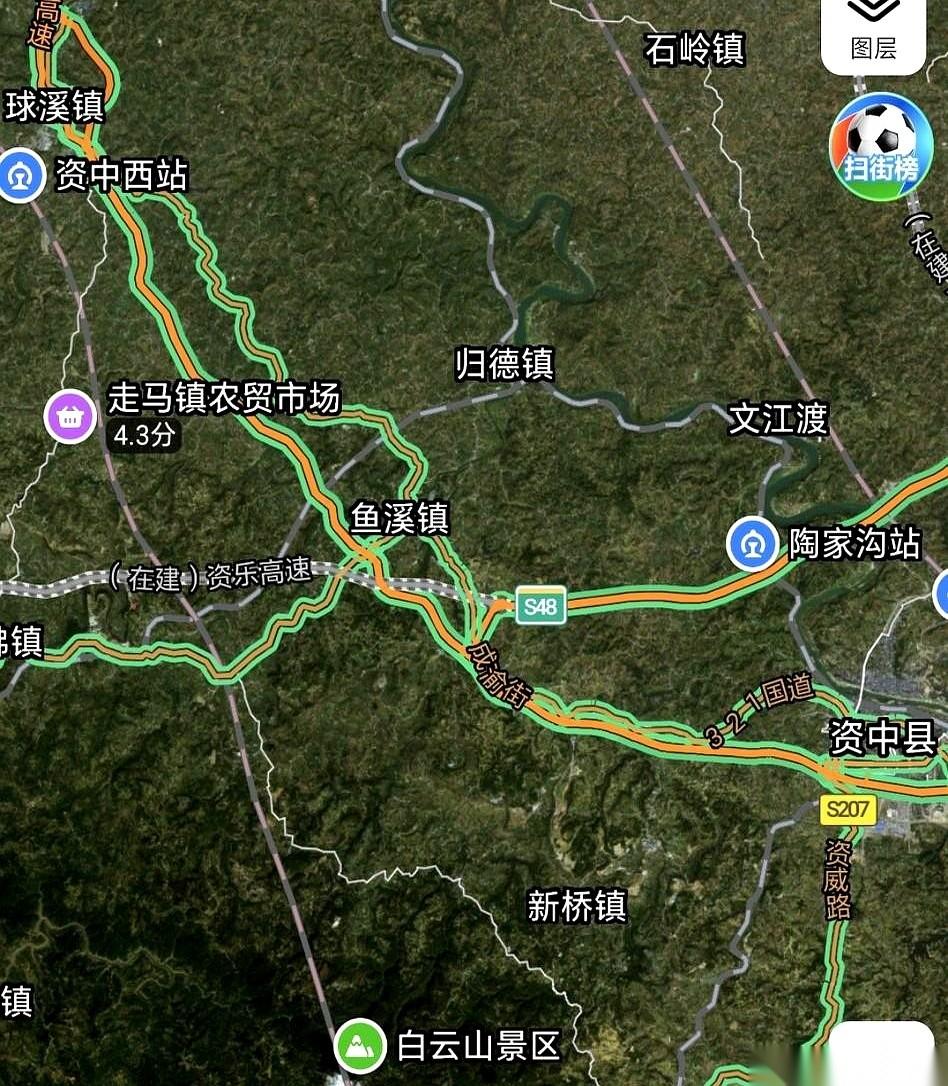 你看这车站取名，真能看出门道。
资中县那边，几十公里外球溪镇的高铁站，硬是被他们