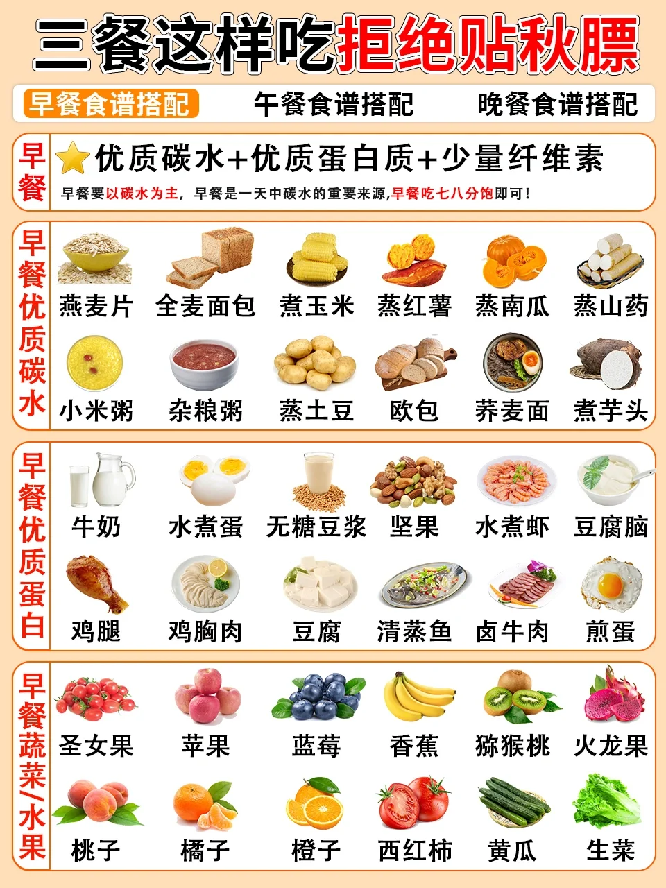 🔥三餐这样吃‖拒绝贴秋膘‼️