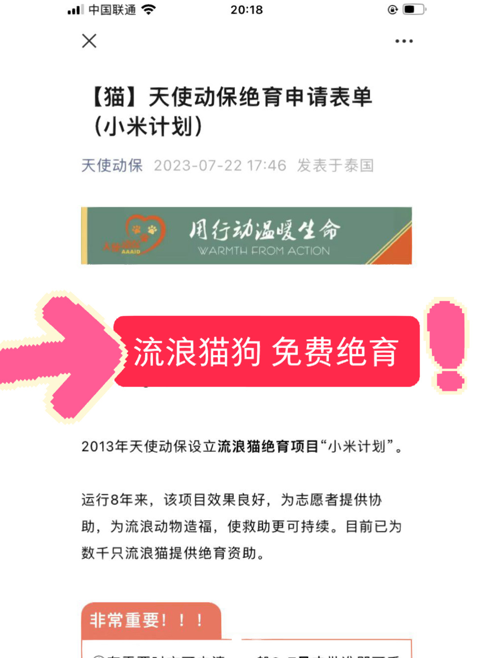 4个给流浪猫狗绝育的优惠和免费渠道，抓紧最后的温暖，赶紧绝育，今年冬天雨雪多，小...