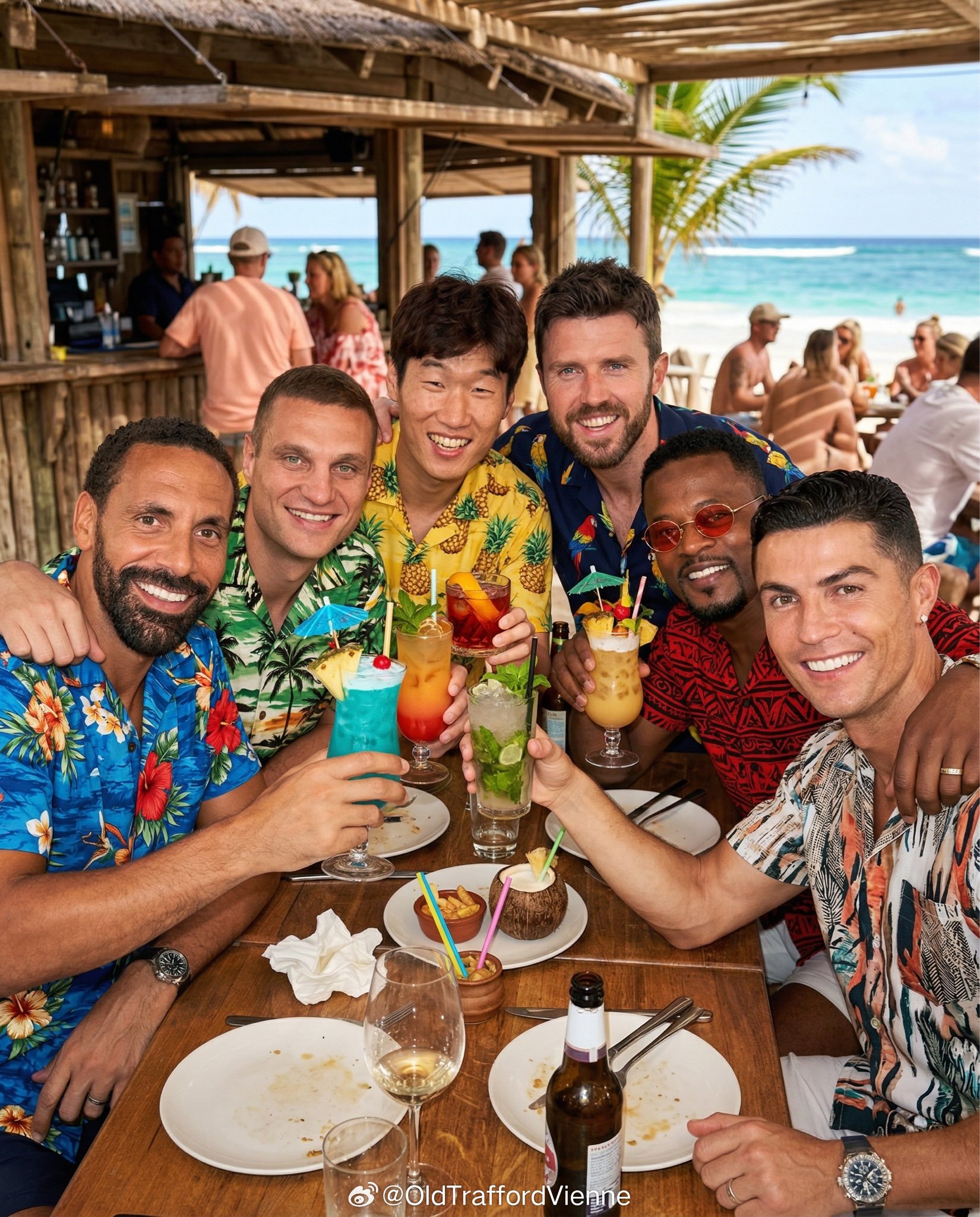 费迪南德推上发了张图：谁的衬衫最好看照片很像AI的，但他说不是 