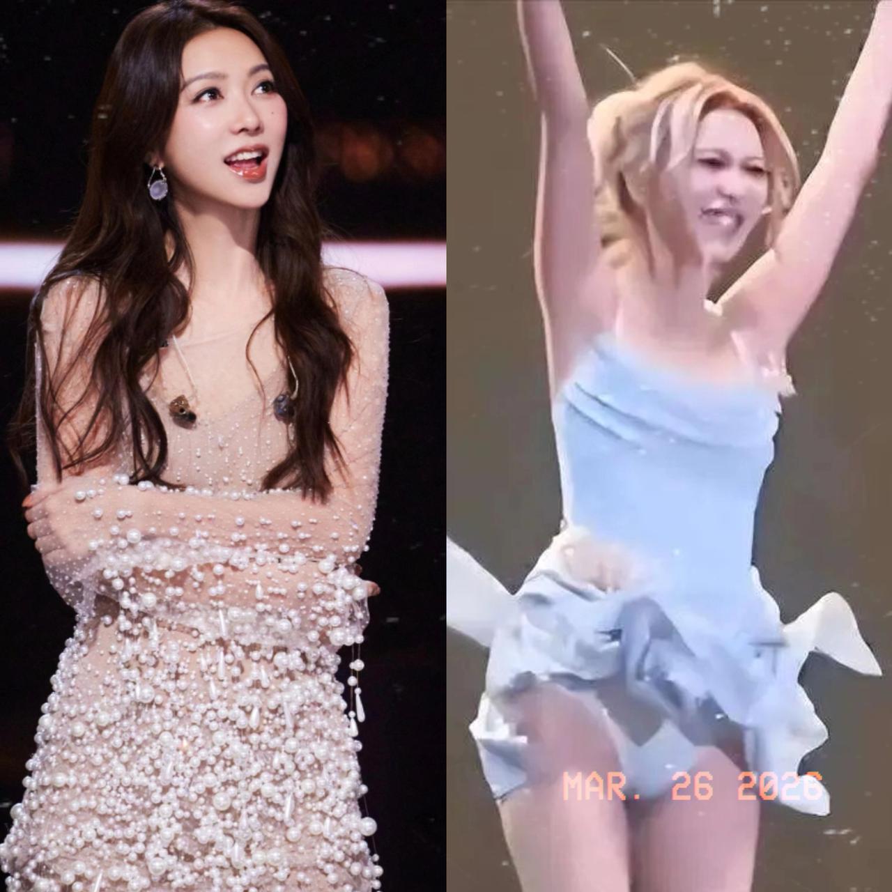 40多岁的薛凯琪，一件薄纱裙，直接把内娱一众小花的遮羞布给扯了。
一堆人盯着那