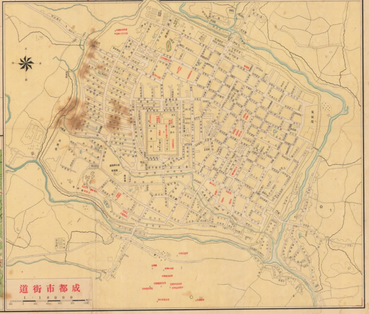 1838年成都市街道地图